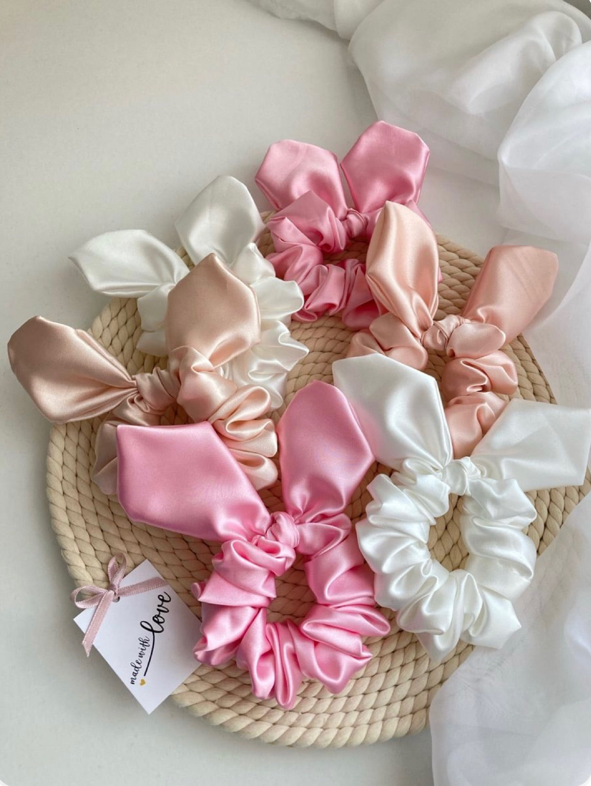 Satin Bunny Scrunchies