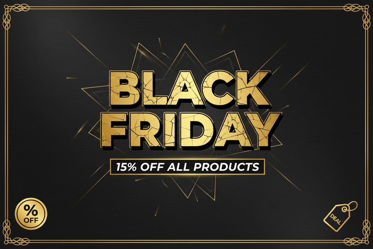 I need an image to show that i have a black friday discount of 15% on all products